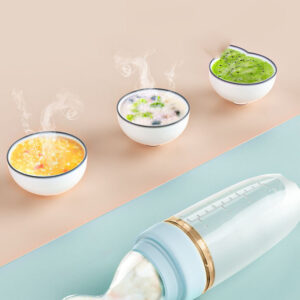 Baby Rice Cereal Spoon Soft Silicone Squeeze Rice Noodle Bottle Feeding Baby Confused Spoon Food Supplement Artifact Tool