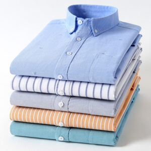 Men'S Plus Size Cotton Oxford Plaid Shirt