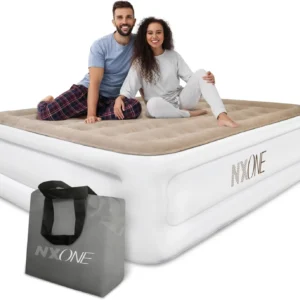 Air Mattress,18 inch Inflatable Airbed Luxury Double High Self Inflation Deflation Queen Air Mattress withUpgraded Built-in Pump