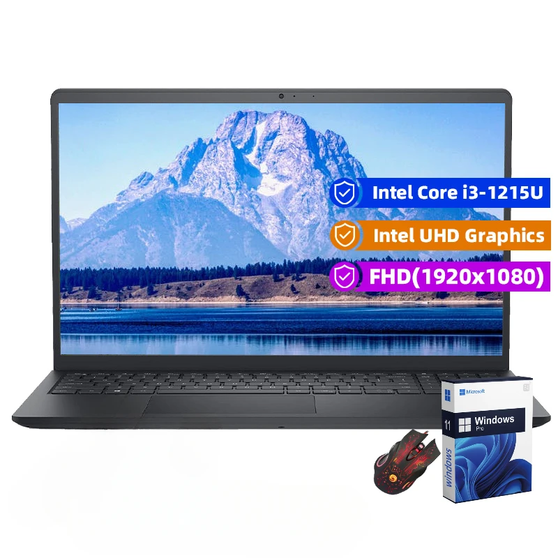 Dell Inspiron 15.6″ Business Laptop,Intel Core i3-1215U,32GB RAM,2TB SSD,WiFi 6,Windows 11 Pro,with Gaming Mouse