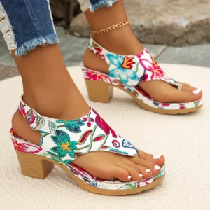 Fashion Summer Women Sandals Outdoor Mixed Colors Open Toe Shoes for Women Chunky Heels Large Size Rome Elegant Sandals Women