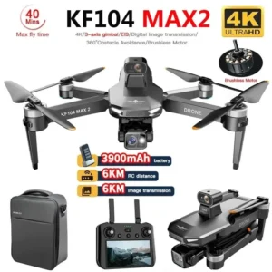 KF104 / KF104MAX2 Professional Drone With 4K Camera 3-Axis Gimbal WIFI 360 Obstacle Avoidance Touch Screen FPV Brushless RC Dron
