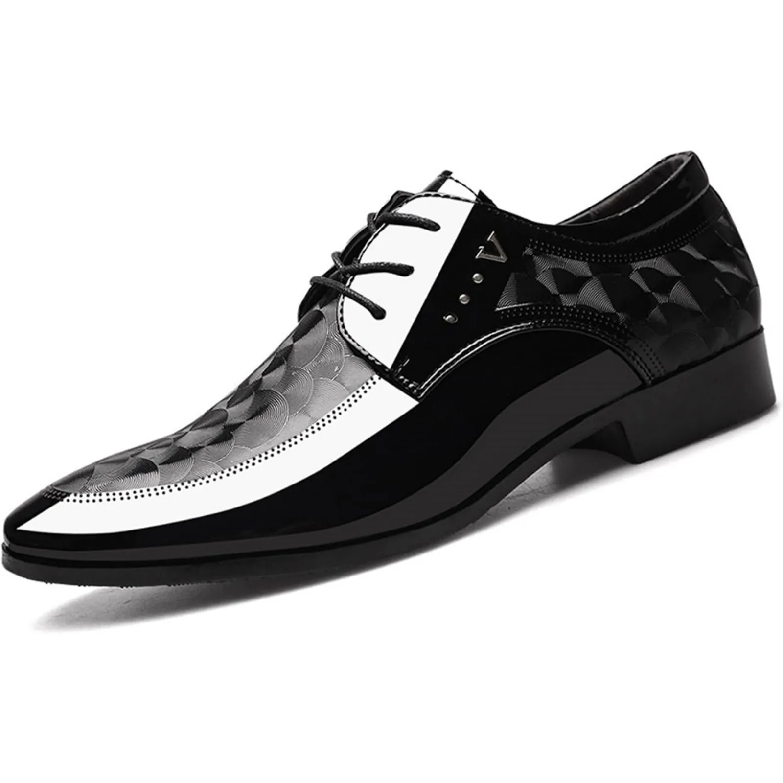 Men’s Oxford Shoes Moire PatternFormal Business Dress Shoes Lace up Italy Modern Suit Tuxedo Shoes for Men