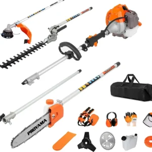 Powerful 42.7cc 5 in 1 Multi Functional Trimming Tools,Gas Hedge Trimmer,Weed Eater,String Trimmer, Brush Cutter,Pole Sa