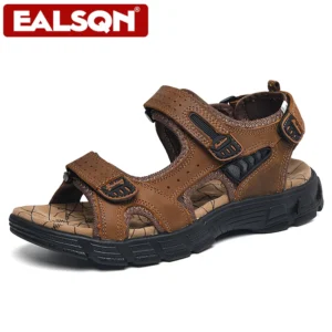 Summer Men's Sandals Outdoor Non-slip Men's Beach Sandals Leather Men's Shoes Fashion Men Sneakers High Quality Casual Flat