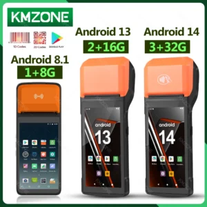 Android 8.1/13/14 PDA Terminal POS Machine 5.0" Touch Screen Built-in 58mm Bluetooth Thermal Receipt Printer Support Wifi GPS