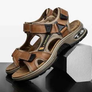 Brand Summer Men's Sandals Genuine Leather Men Slippers Gladiator Men Beach Sandals Soft Comfortable Outdoors Wading Shoes 38-48