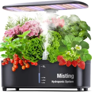 Misting 15 Pods Hydroponic Growing System Herb Garden Kit Indoor