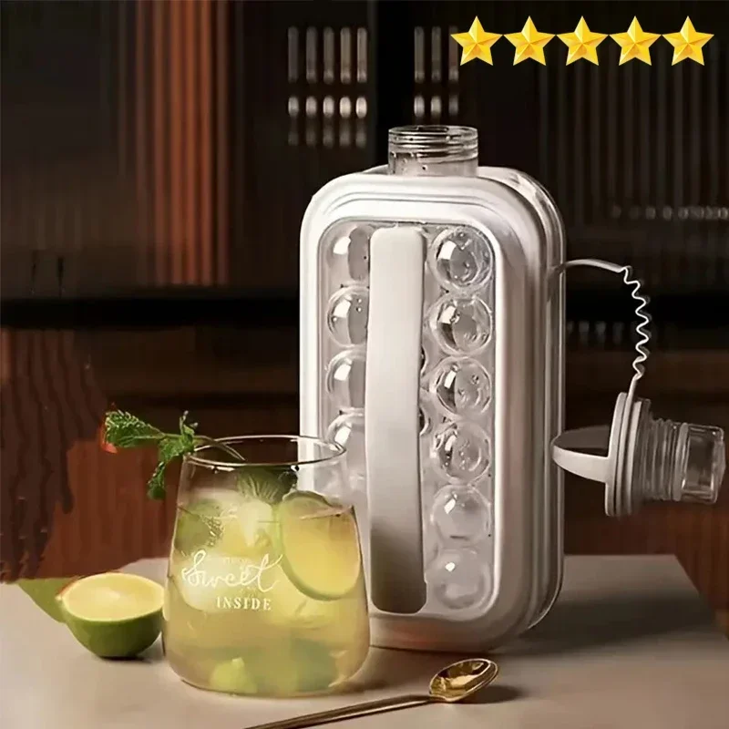 【Hot sales】Folding Ice Maker Water Bottle, Ice Pot 2-in-1 Ice Grid Pot Ice Ball Ice Block Rectangular Ice Grid 17 Grid High