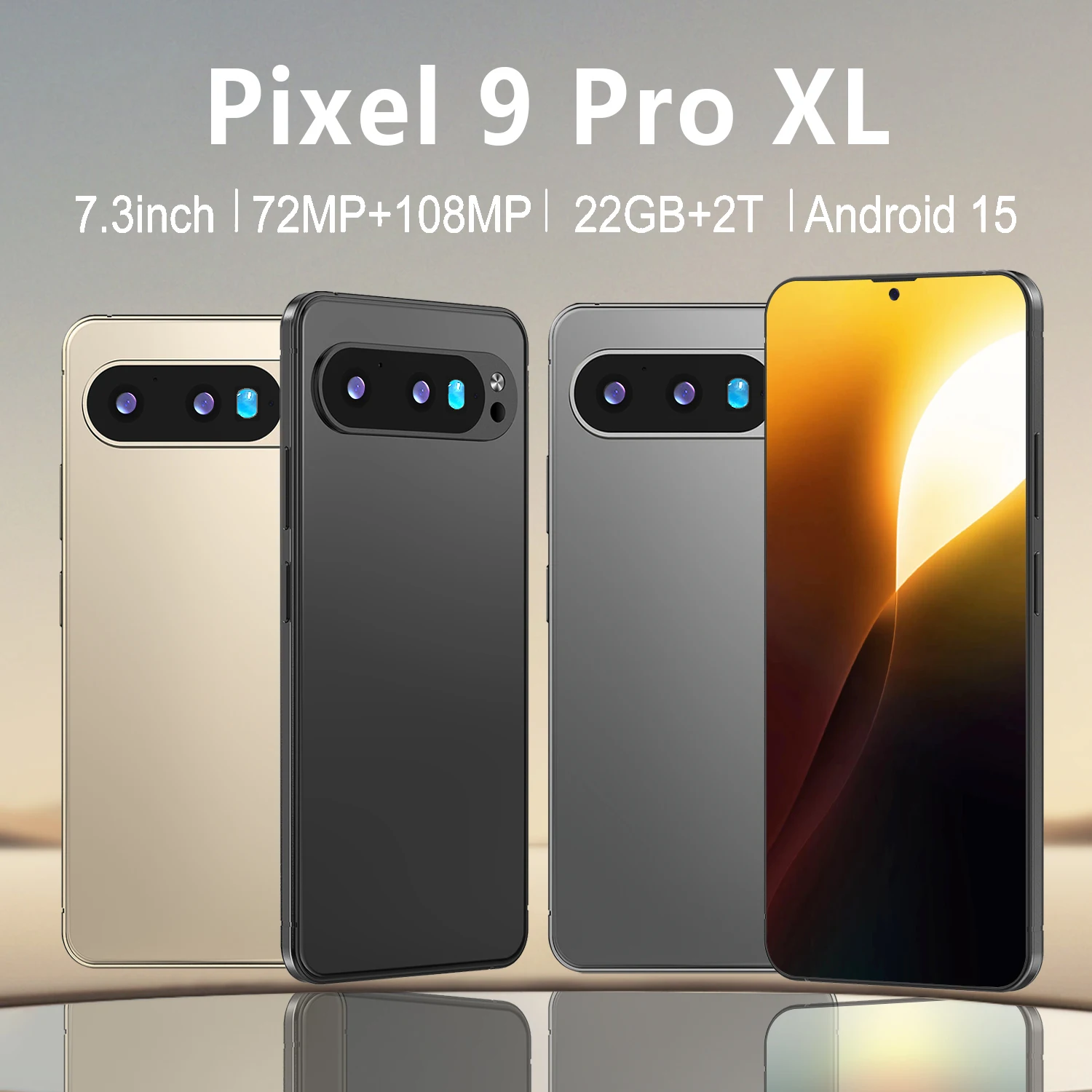 Pixel 9 Pro XL Smartphone 7.3inch Global Version 22G+2TB Snapdragon8 gen4 10core Android15 72+108MP 4G/5G Cellphone Mobile Phone
