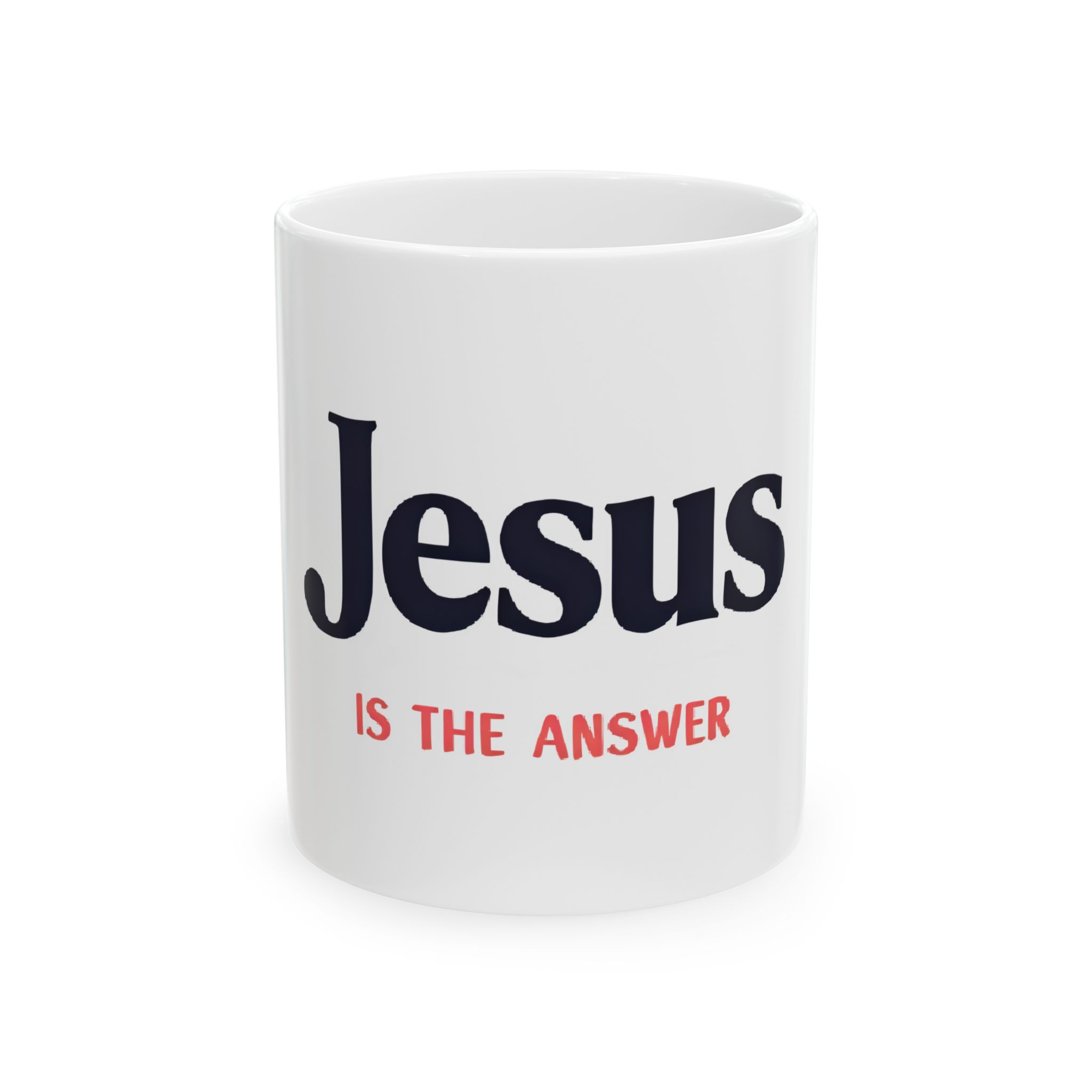 Inspirational Ceramic Mug for tea Lovers, Gifts for Christians, Motivational Drinkware, Jesus Is The Answer Cup, Faith-Based Office Mug
