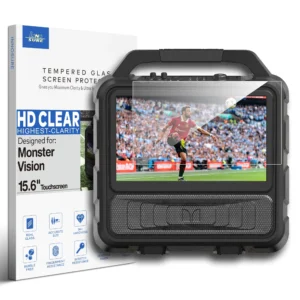 Premium Tempered Glass Screen Protector designed for Monster Vision Portable TV Entertainment System 15.6" Display Touchscreen