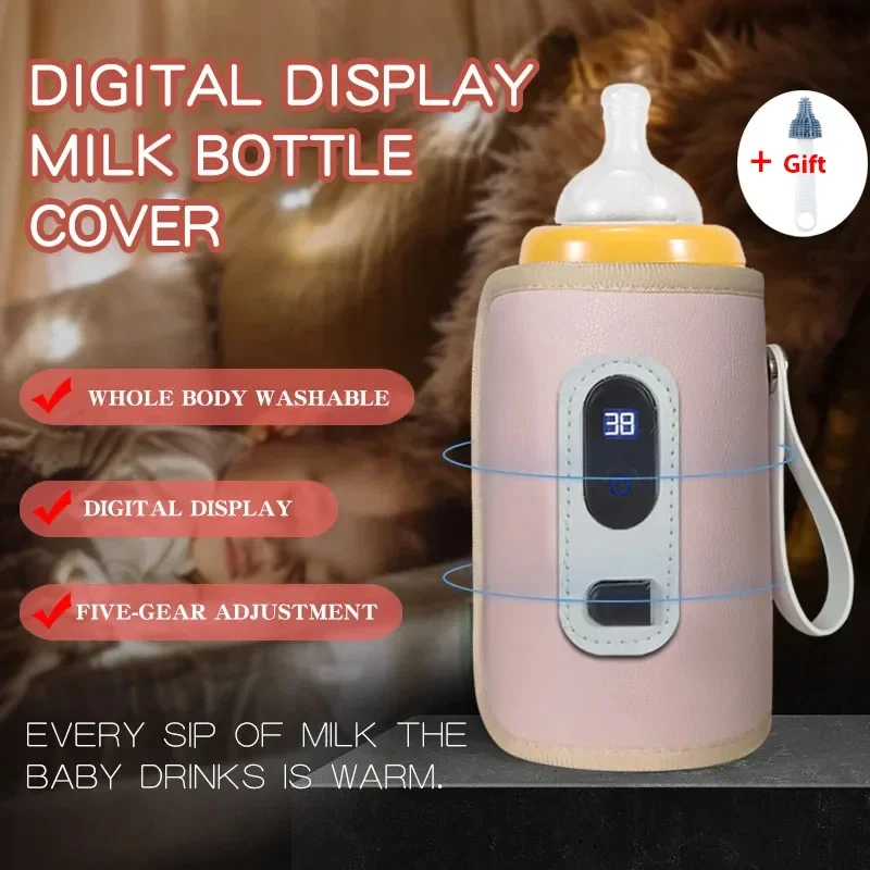 USB Milk Water Warmer, Travel Stroller Insulated Bag, Nursing Bottle Heater, Outdoor Portable Baby Bottle Feeding Warmer
