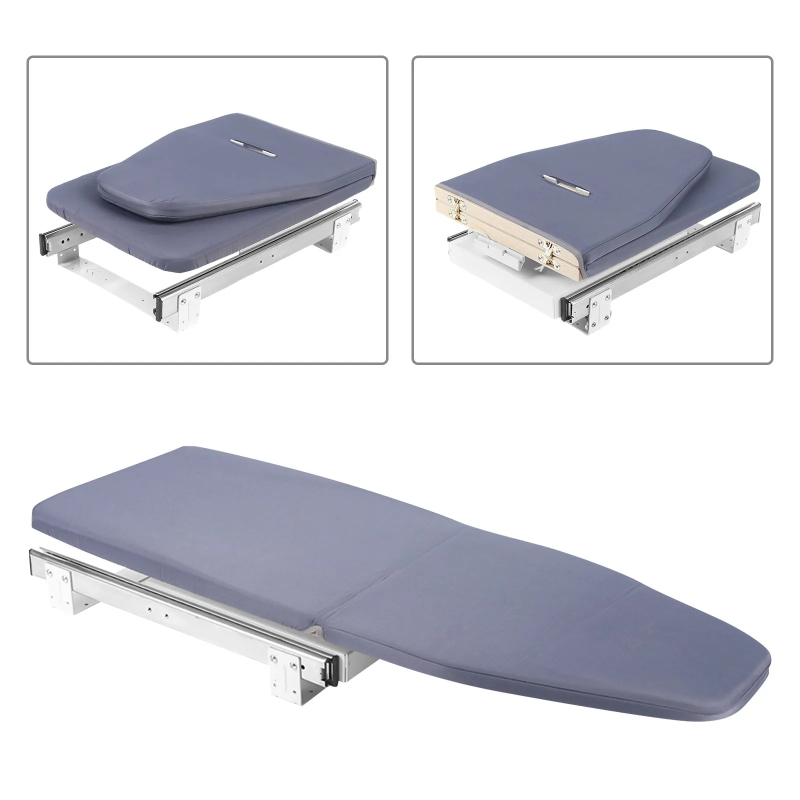 Foldable Ironing Board, Cabinet Mount, Push-Pull Sturdy Metal Frame 80×29.5cm / 31.5×11.6in (Gray)