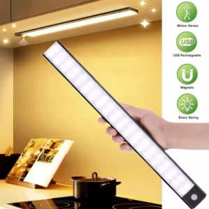 LED Night Light 20/30/40/50CM Motion Sensor Wireless USB Cabinet Night Light Wardrobe Lamp For Kitchen Cabinet Bedroom Wardrobe