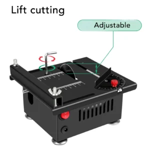 Mini Table Saw 100W 7 Speeds Angle Blade Height Adjustable Mini Desktop Electric Saw Cutter for Wood PCB Acrylic Plastic