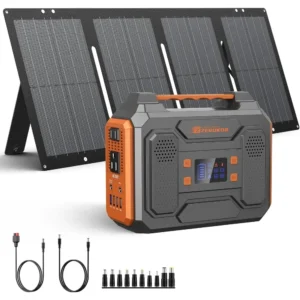 Authenticity guarantee.300W Portable Power Station with Foldable 60W Solar Panel, with DC AC Outlet for Home Use RV Outdoor Camp