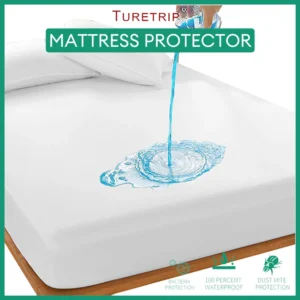 Waterproof Mattress Cover Anti Mites Bed Protector Soft Breathable Sheet Cover All Size Available (Smooth)