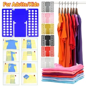 Plastic Clothes Folding Board Easy and Fast Kids Laundry Folder Shirt Folding Board Home Storage Tool for Kid Children Adults