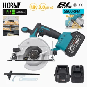 125mm Brushless Mini Electric Circular Saw Cordless 0 - 45 Degree Adjustable Gardening Woodworking Cutting DIY Power Tools