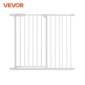 VEVOR Baby Gate 28/30/36 Inches High Dog Gate Easy Step Walk Thru Child Pet Security Pressure Mount Kit Wall Cups Doorways