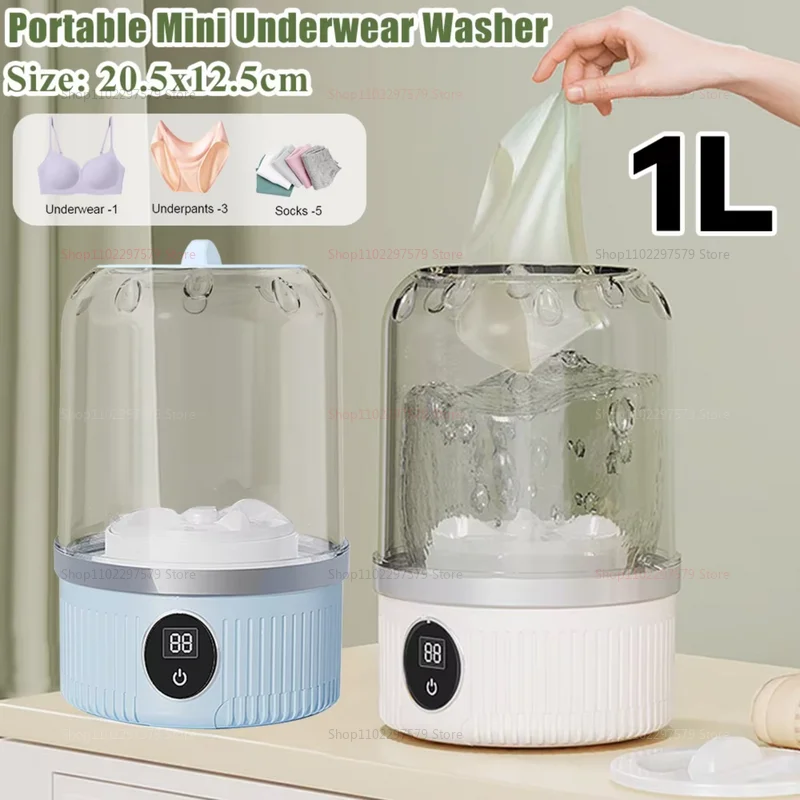 Portable Mini Washing Machine Compact Laundry Washer for Dorms Travel Camping Hotel Apartment Easy Clothes Cleaning