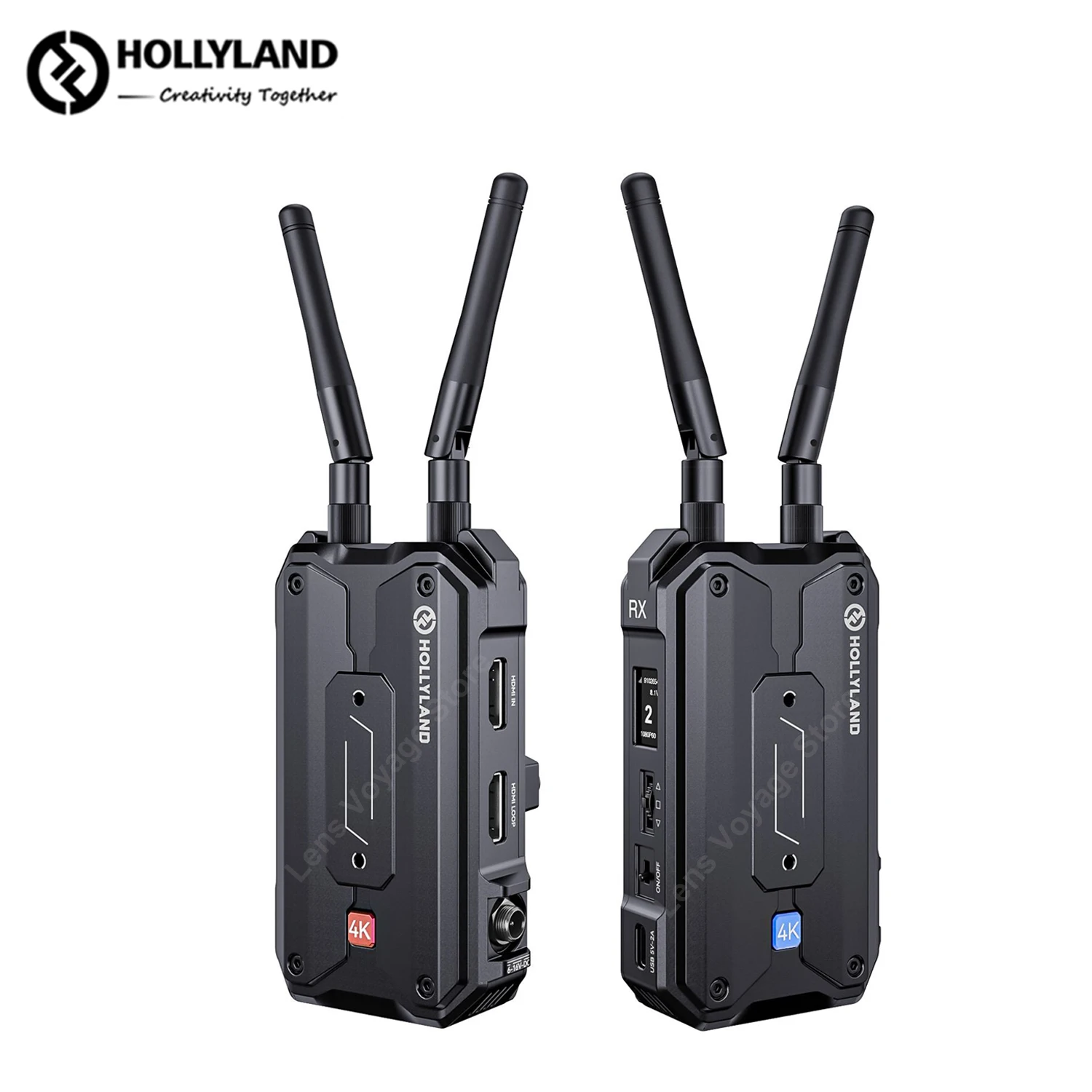Hollyland Pyro H Video Transmitter 2.4GHz & 5GHz Dual Band 1,300ft (400m) 
LOS Range 0.06s Low Latency 4K30 Transmission