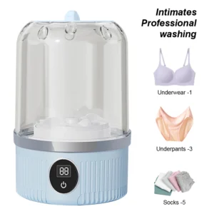 Cordless Small Washing Machine Rechargeable Automatic Laundry Cup Portable Washing Machine for Travel Home and Dormitory