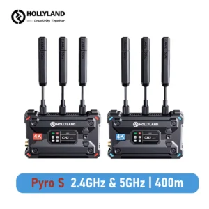Hollyland Pyro S Wireless Video Transmission System 400m Range 50ms Latency 5Ghz & 2.4Ghz 4K Video Transmitter Receiver Kit