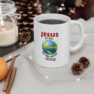 Jesus Loves the World Ceramic Mug — Inspirational Faith Tea Cup (11oz, 15oz)