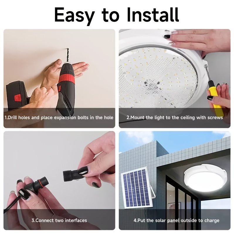 Solar-Powered Home Hanging Chandeliers, Circular Garden Ceiling Lamps, Indoor Ceiling Lamps, Detachable Lamps, IP44 Waterproof, Suitable for Balconies, Courtyards, Bedrooms And Pavilions