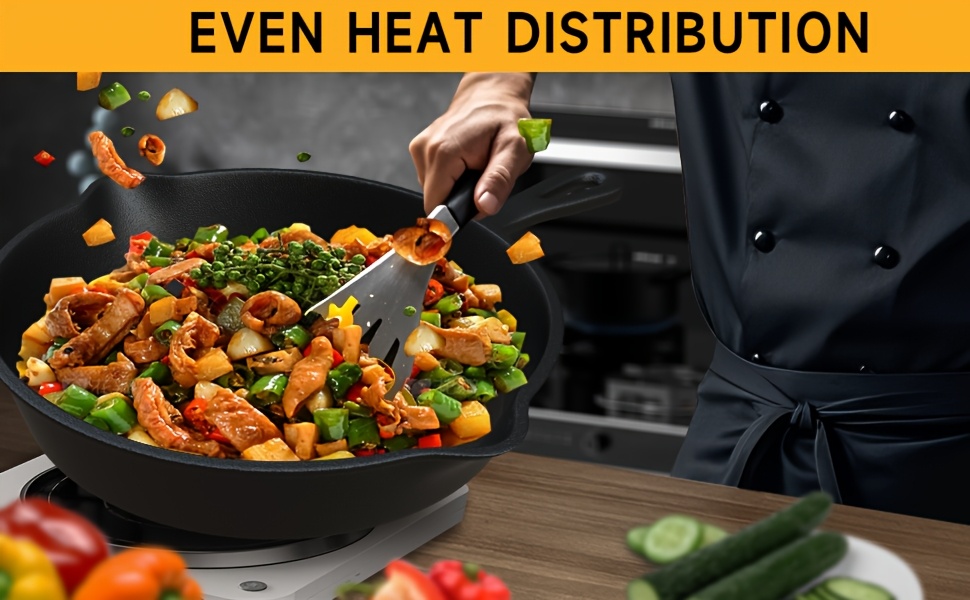 Premium 3pcs Cast Iron Skillet Set - Non-Stick Skillet with Drip Spout, Perfect for Holiday Cooking, RV Use, And Campfire Meals